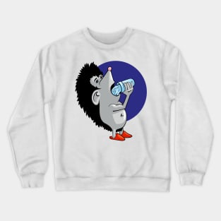 hedgehog drinks Crewneck Sweatshirt